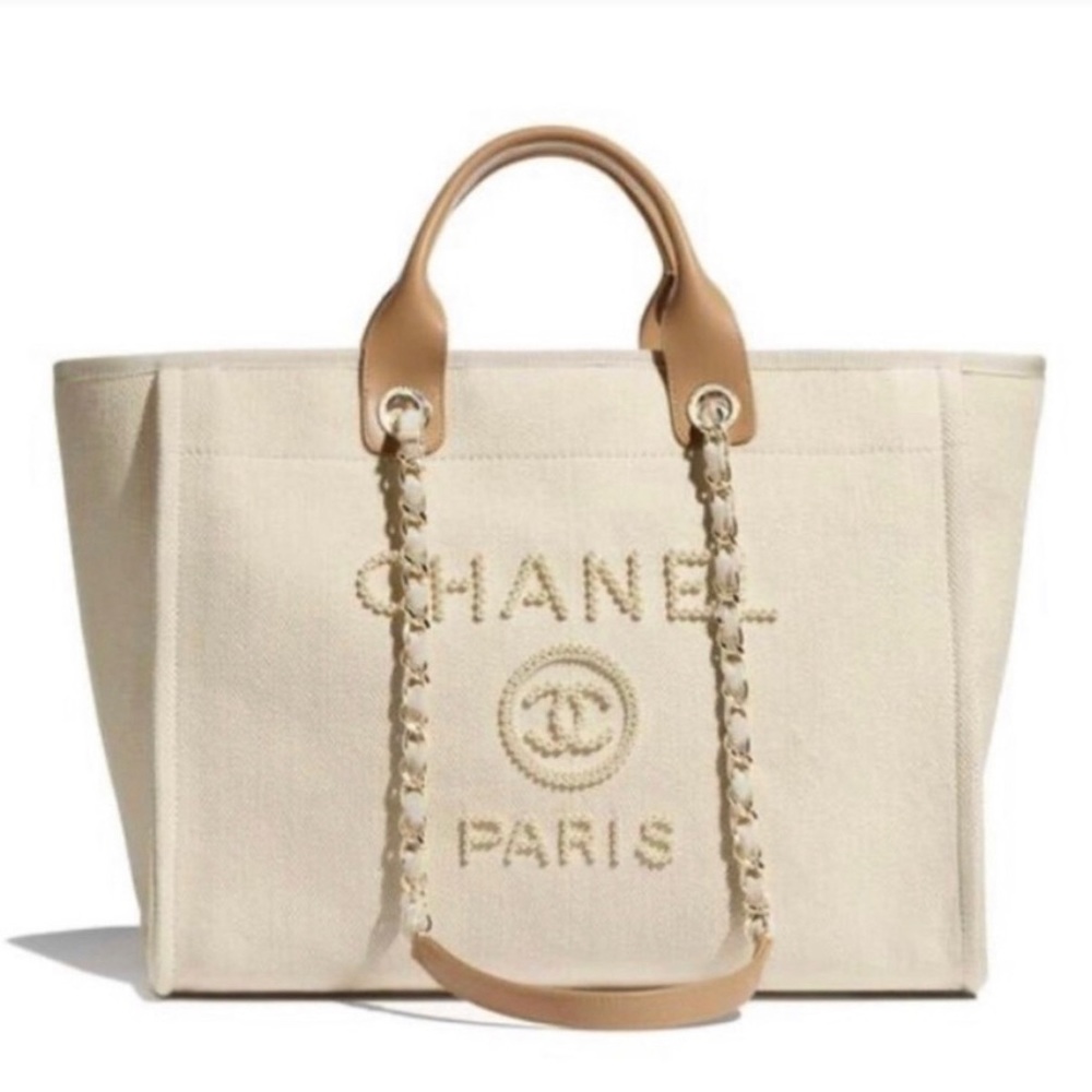 Canvas and Pearl Shopping Bag Tote BRAND NEW WITH Tags